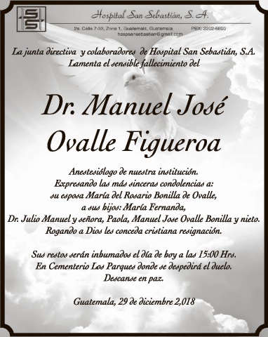 Esquela Manuel José Ovalle Figueroa