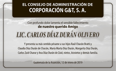 Esquela Carlos Diaz Duran Olivero