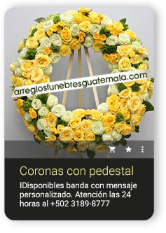 coronas de flores con pedestal para funeral