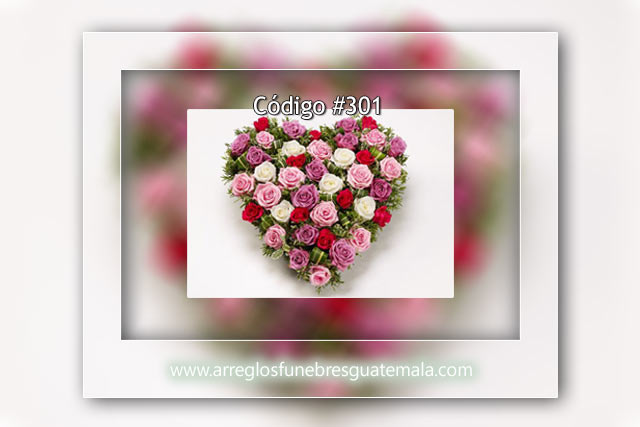 Arreglos con forma de corazón de rosas para funerales en Guatemala