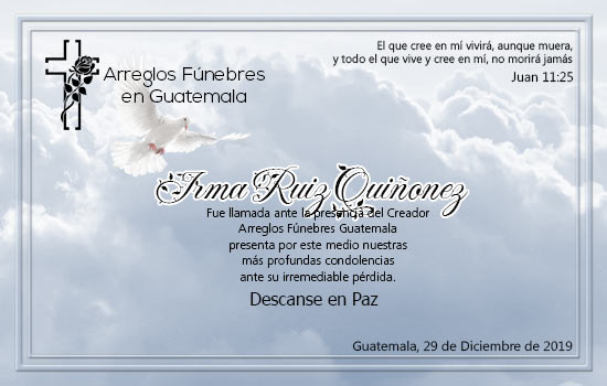 Obituario Irma Ruiz Quiñonez