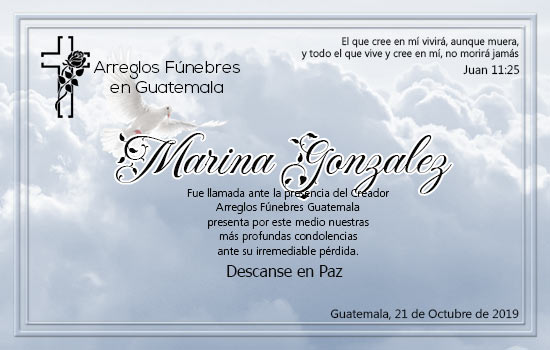 Obituario de Marina Gonzalez