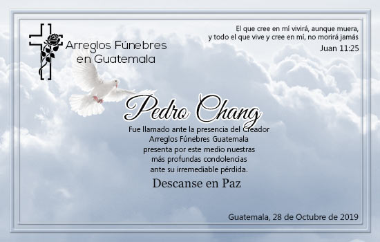 Obituario de Pedro Chang