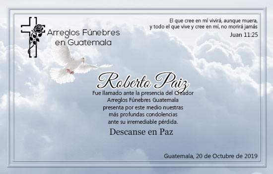 Obituario Roberto Paiz Flores