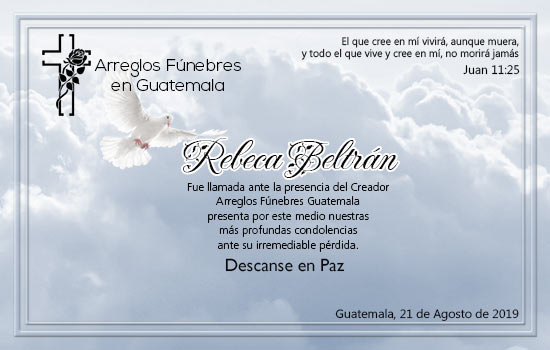 Descanse en Paz Rebeca Beltrán