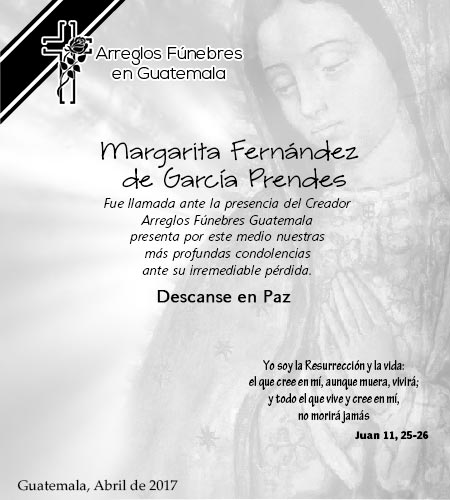 Obituario de Margarita Fernández de García Prendes (Mimi) 