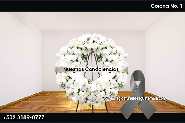 corona de flores blanca para funeral